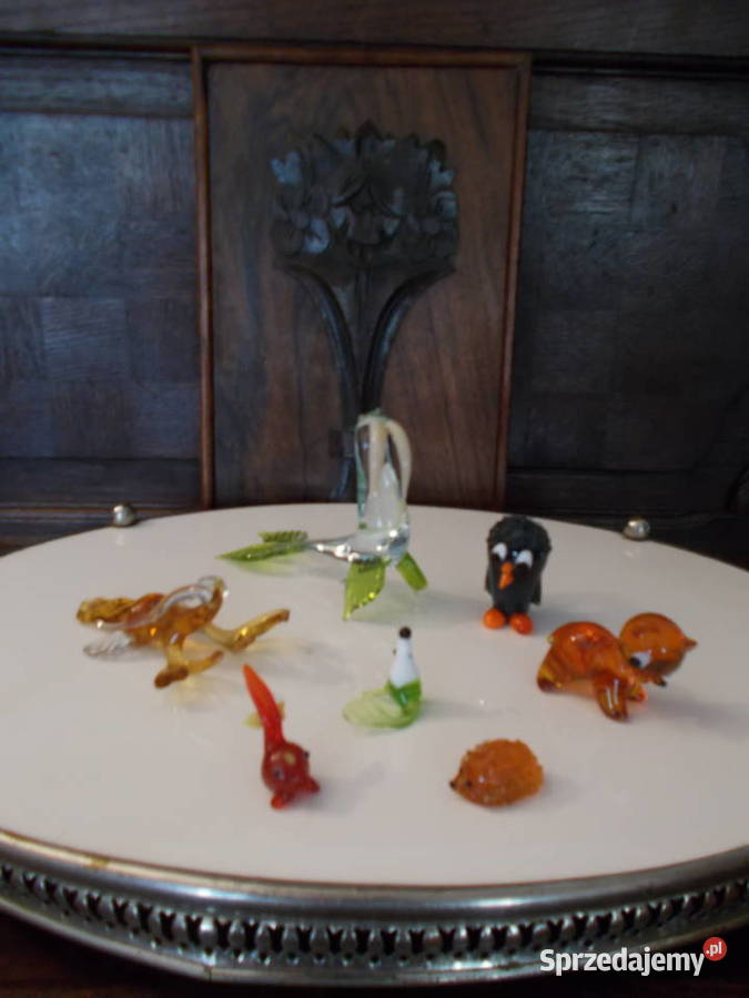 Piękne Szklane Figurki Kolekcja 7 PRL Vintage Szczecin