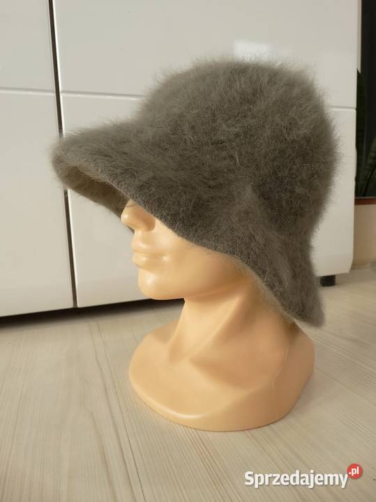Czapka Kapelusz Bucket 90 Angora Szara Taupe Dla kobiet Łomża