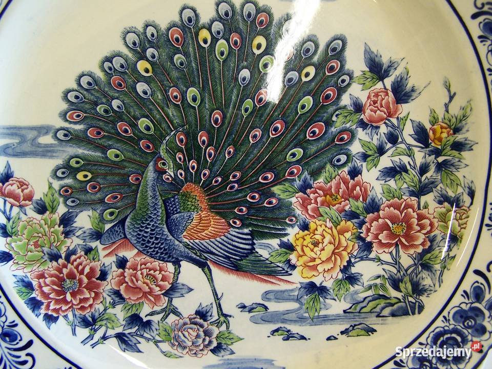 Niespotykanie duży talerz paw w pełnej krasie zachodniopomorskie Koszalin