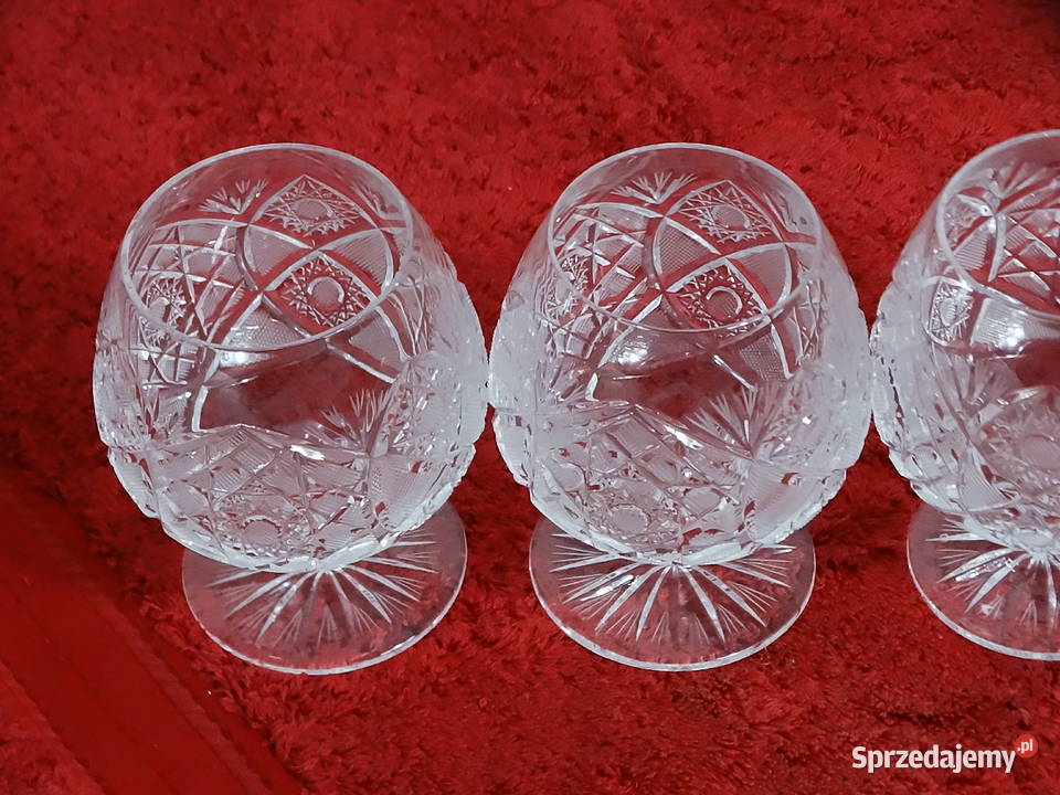 Kryształowe kieliszki do koniakubrandy Komplet Biłgoraj