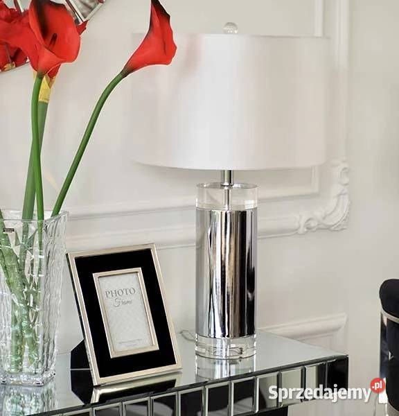 Lampa stołowa glamour luksusowa stalowa duża Warszawa