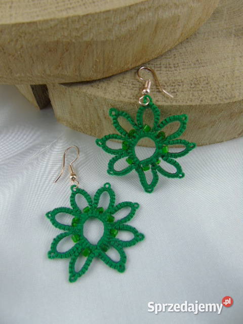 Kolczyki frywolitkowe różne wzory i kolory Rękodzieło Wiśniowa sprzedam