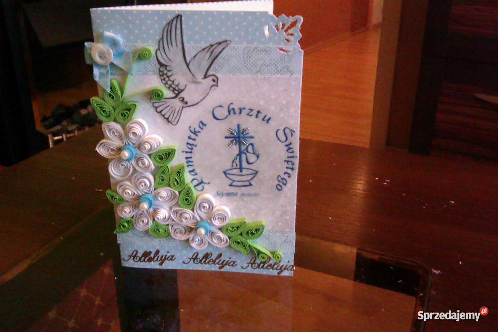 Kartki robione scrapbooking quilling chrzest świ Katowice