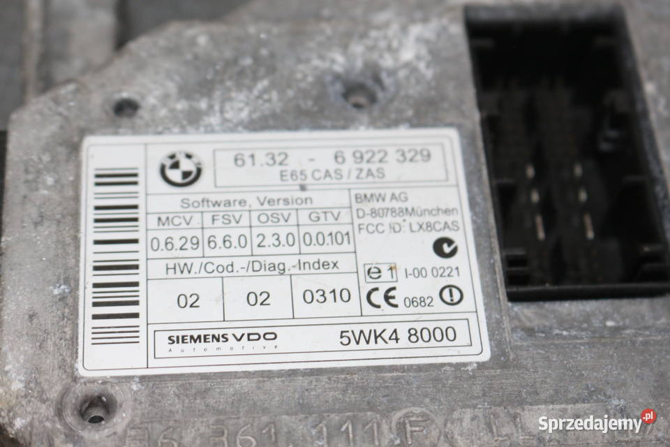 BMW 7 E65 STACYJKA MODYŁ CAS KLUCZYK 6922329 Prochowice