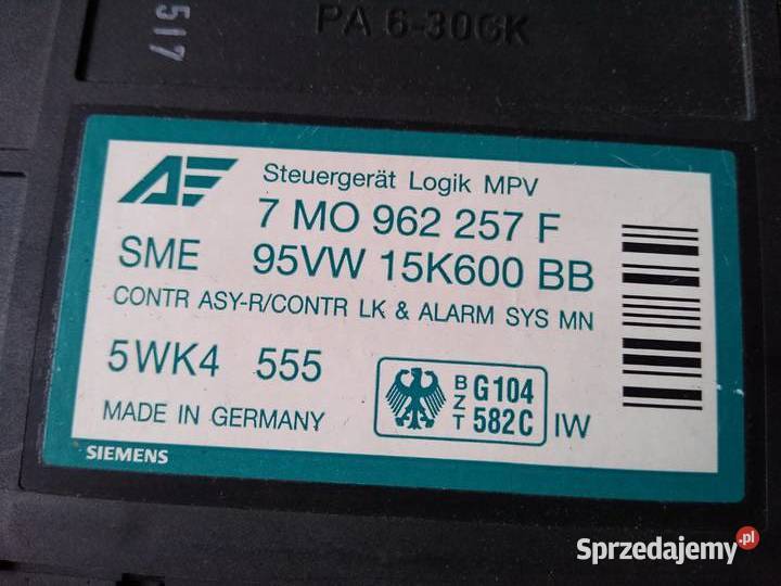 Moduł komfortu VW Sharan Mk1 Układ elektryczny Łódź sprzedam