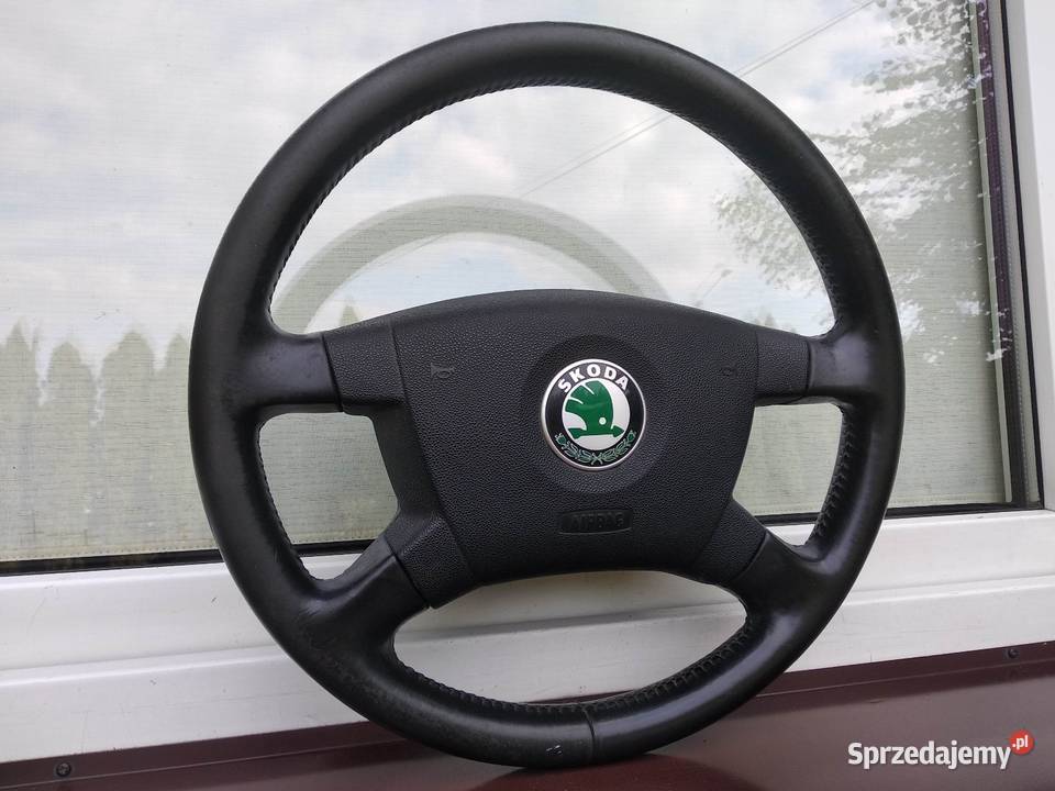 Skoda Fabia I 1 kierownica skórzana skóra Airbag Sieradz