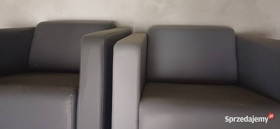 Fotel szary eko skóra Łomianki