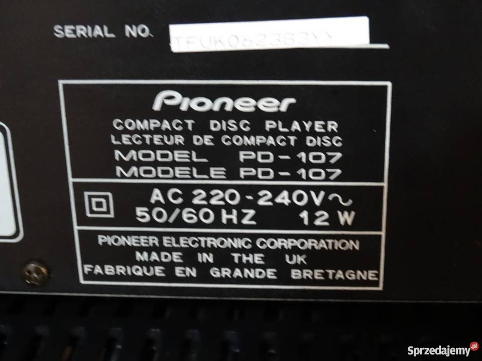 Pioneer PD107 ładny i sprawny WYSYŁKA Jasło