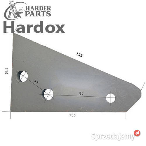 Płoza przednia HARDOX 35061L części do pługa Suwałki