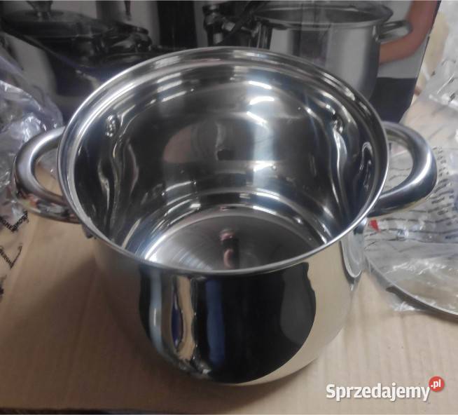 Komplet garnków wysokich beczułki Bergner 8el Łódź sprzedam