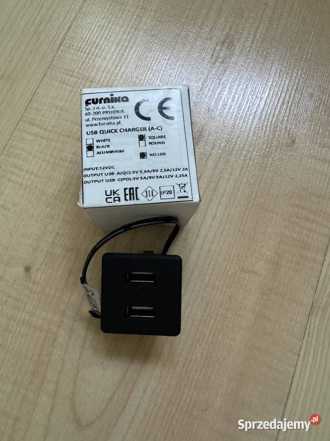 Podwójne ładowarka USB meblowa z diodą Sieradz sprzedam