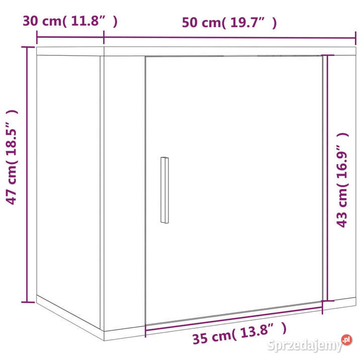 Wisząca szafka nocna dąb sonoma 50x30x47 mazowieckie Warszawa