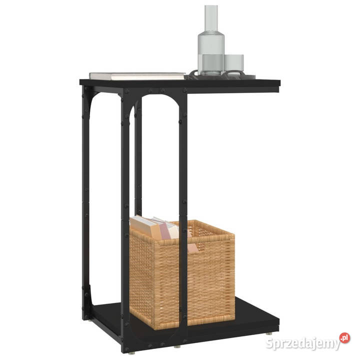 Stolik boczny czarny 40x30x60 materiał Warszawa
