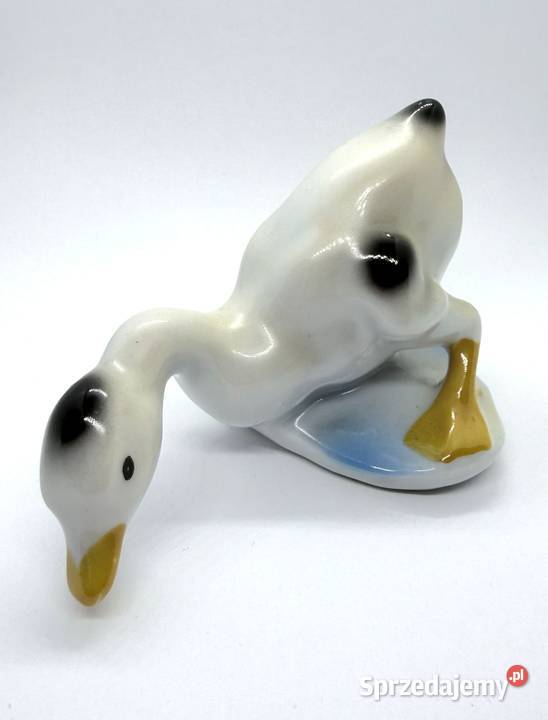 Figurka porcelanowa kaczka gęś vintage Rumunia Kraków