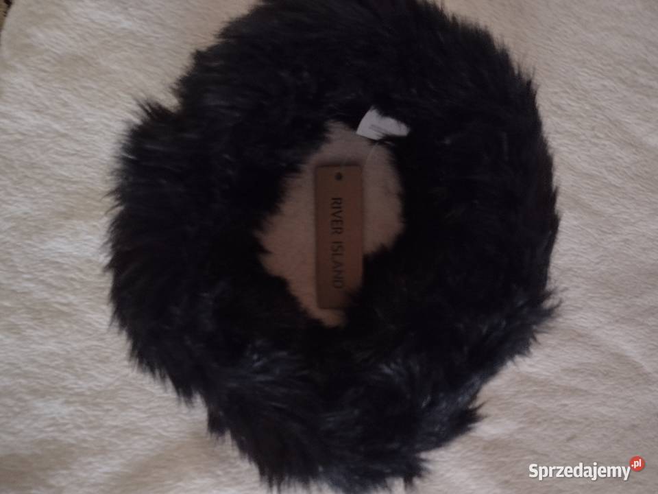RIVER ISLANDCzarna futrzana opaska na głowęNOWA