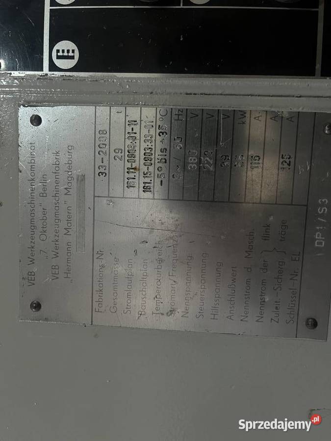 Tokarka Kłowa Tarczowa NILES DP1S3 śląskie Rudniki