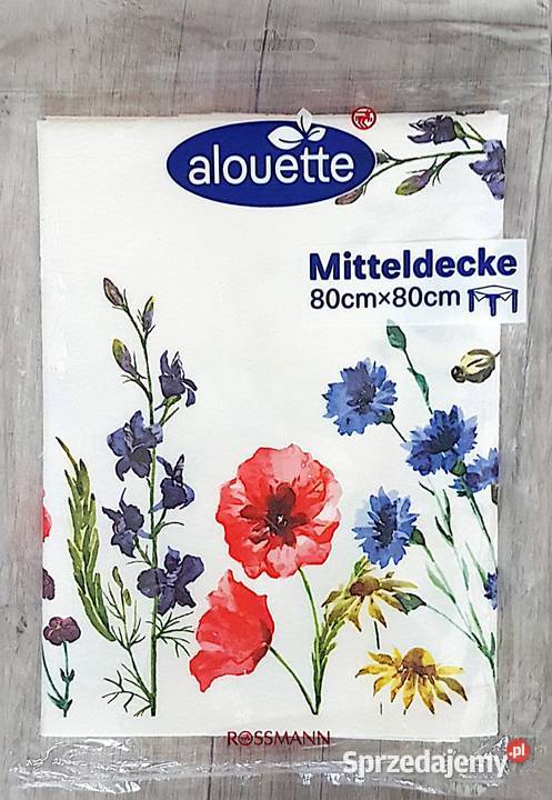 Serwetka w czerwone maki na białym tle 80x80 małopolskie Chrzanów sprzedam