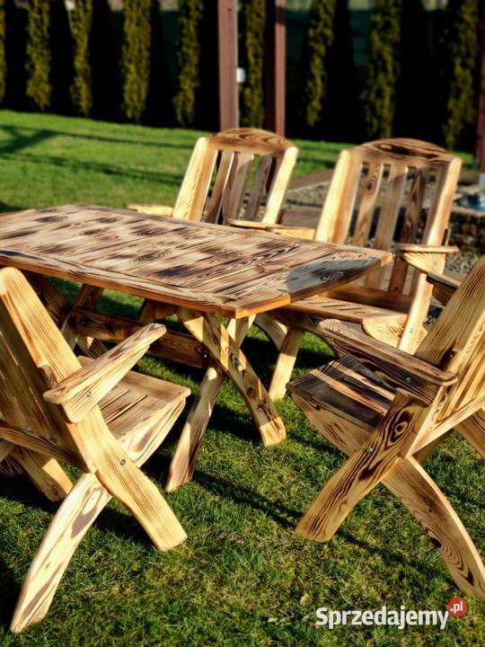 Meble ogrodowe z drewna opalanego meble składane śląskie