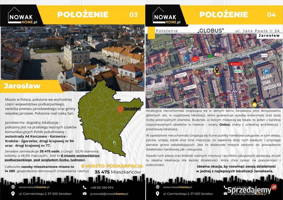 PRZETARG na Lokale na wynajem Jana Pawła II 3a Jarosław