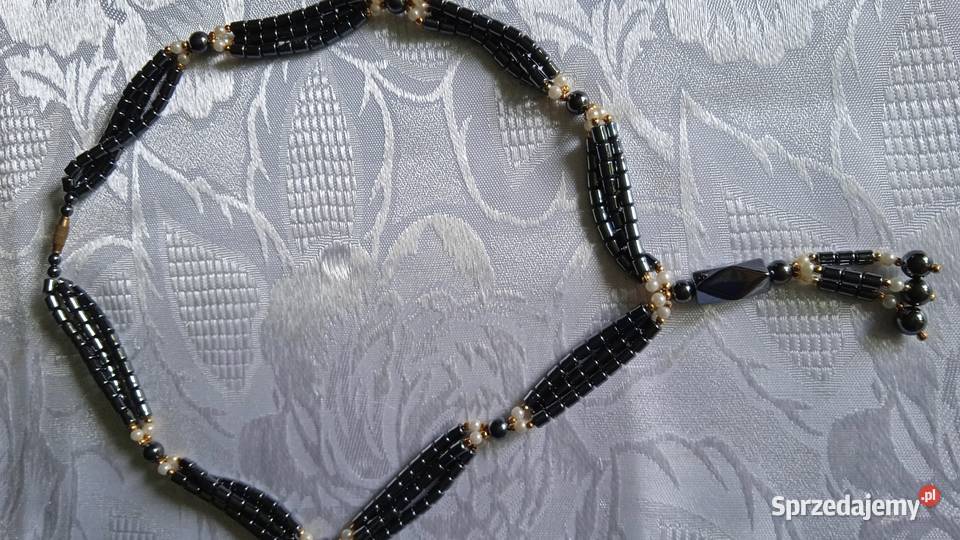 NASZYJNIK Z HEMATYTÓW I PEREŁ