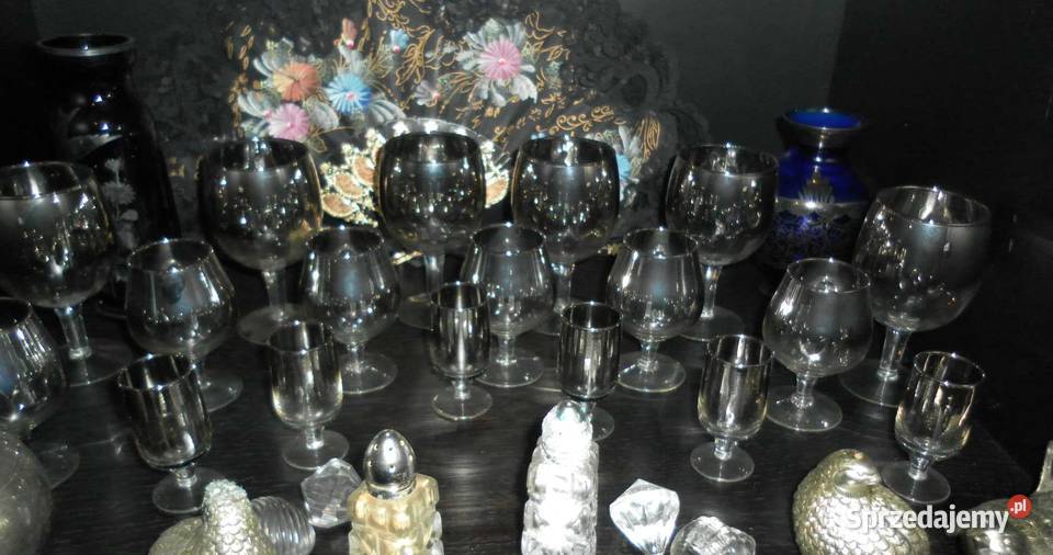 Szkło Metalizowane Kieliszki Szklanki Literatki małopolskie Kraków sprzedam