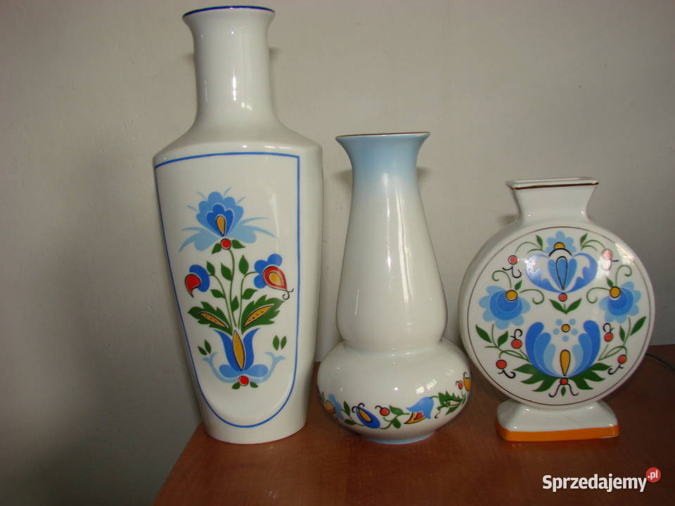 Lubiana wzór kaszubski wazon PRL Pruszcz Gdański