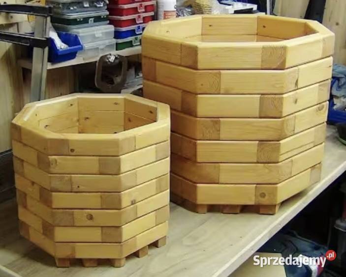 Drewniana donica sześciokątna 65 Kwietniki sprzedam