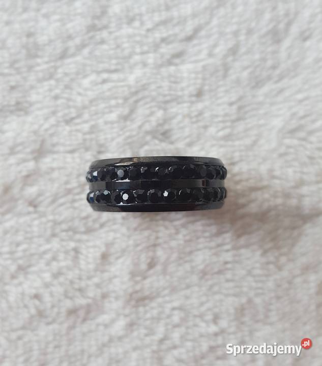 Nowy pierścionek obrączka czarny czerń masywny Szczecin