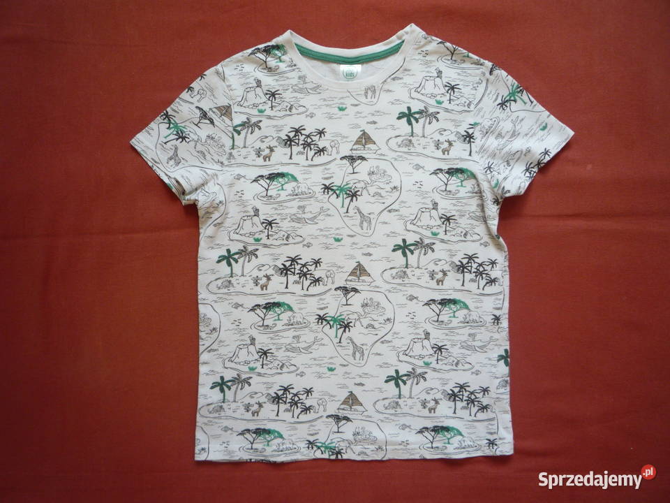 Little Kids 128 Biała koszulka Palmy Żyrafy