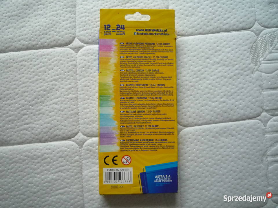 Astra Kredki ołówkowe dwustronne pastelowe 24