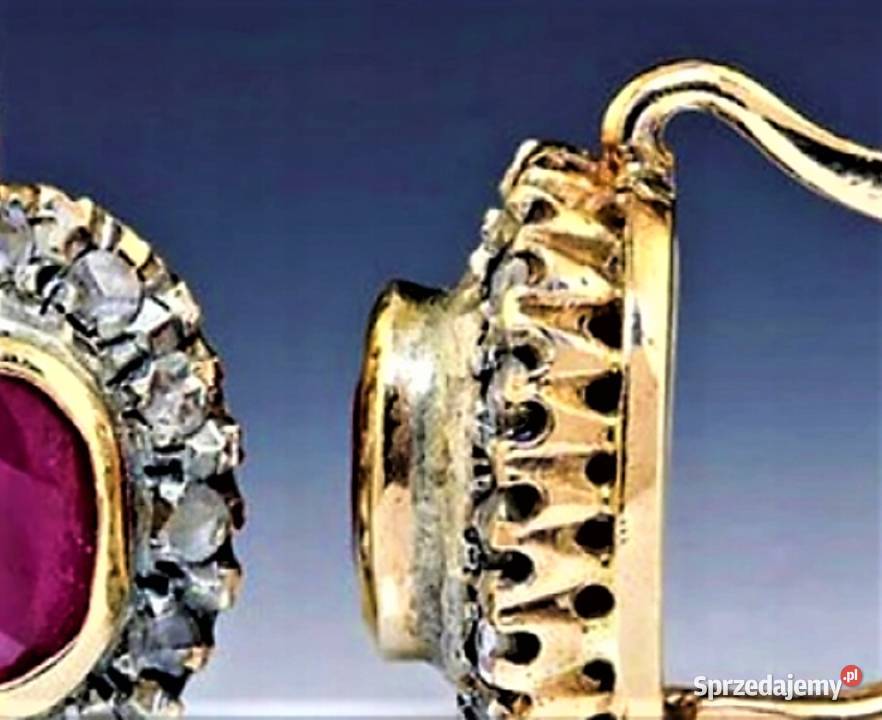 Piękne Luksusowe Złoto14k Klasyczne Kolczyki Poraj