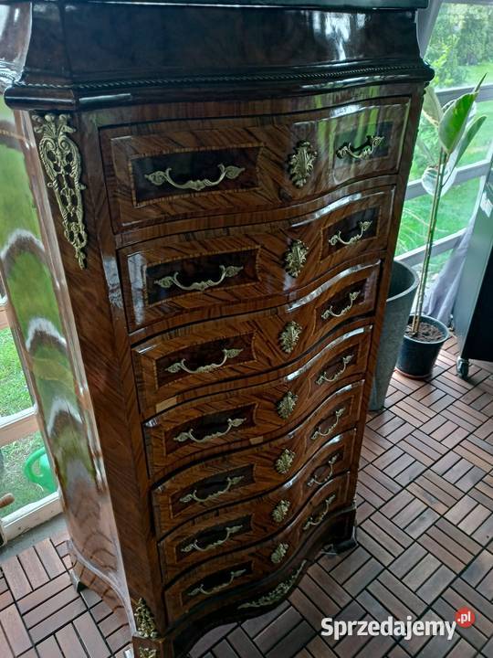 Piękna francuska komoda intarsja zdobiona Warszawa sprzedam