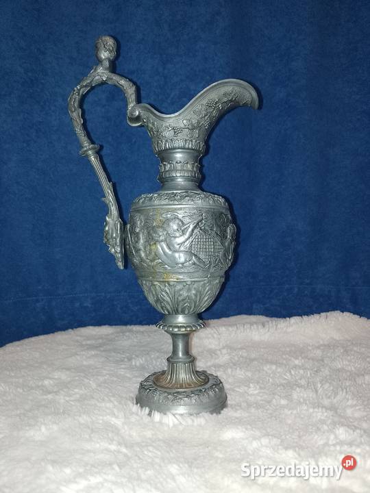 stara antyczna amfora cyna cynowa rzeźbiona Pozostałe Kraków