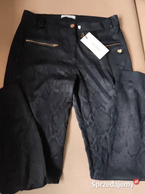 Spodnie Damskie Czarne Wzór Wąż M Nowe InFront Rozmiar 38(M) Bydgoszcz