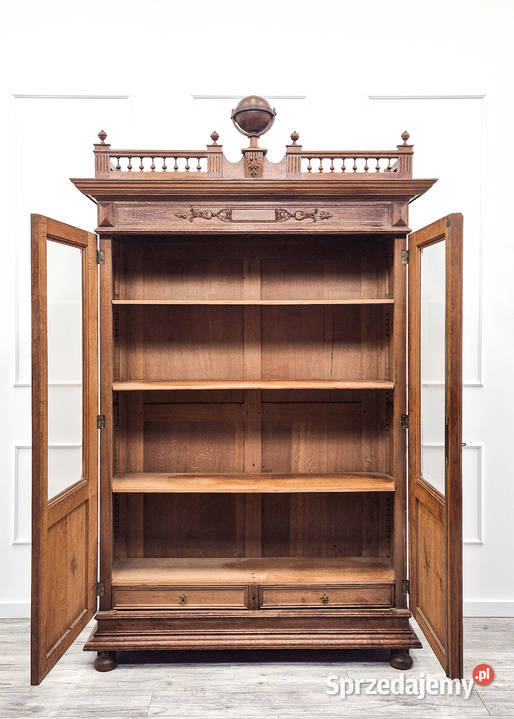 Dębowa WITRYNA eklektyczna DEKOR ażurowa Kalisz