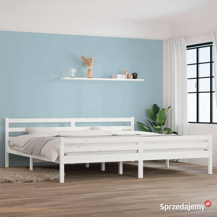 Rama łóżka biała lite drewno 180x200 WM814835 Warszawa