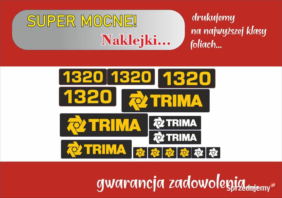 Naklejki Trima 1320 tur różne modele mocne Pozostałe Bydgoszcz