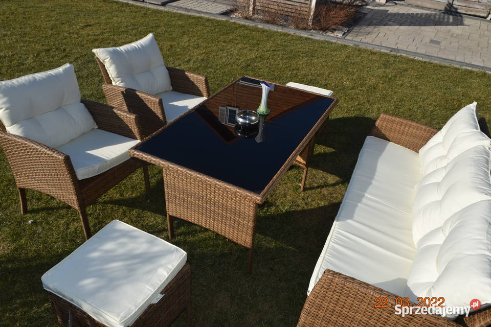 zestaw ogrodowy technorattan ODESSA sofa 3 2 metal Meble ogrodowe