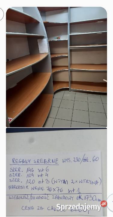 Regały sklepowe srebrne szerokie podlaskie Bielsk Podlaski sprzedam