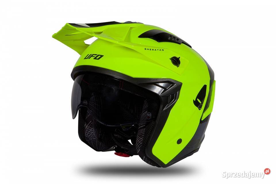 KASK UFO Z BLENDĄ TRIAL CZARNY ŻÓŁTY MLXL Mrągowo