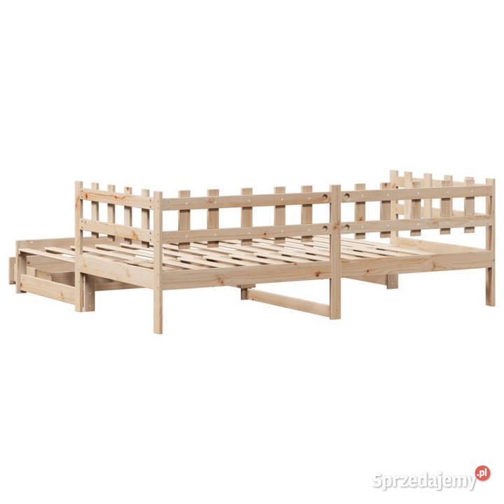 Sofa rozsuwana z szufladami bez materaca 80x200
