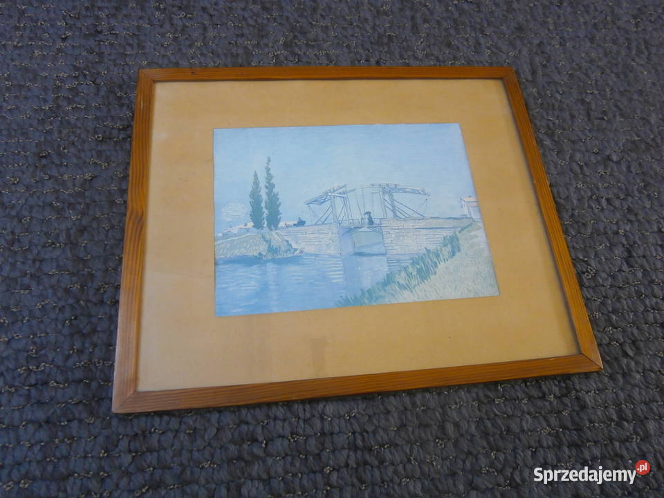 Obraz w ramie Postać na moście autor nieznany Antyki, Sztuka, Kolekcje Łódź