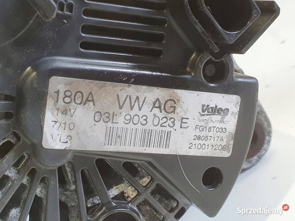 ALTERNATOR VW Passat B6 19 TDI Valeo 03L903023E Chełm