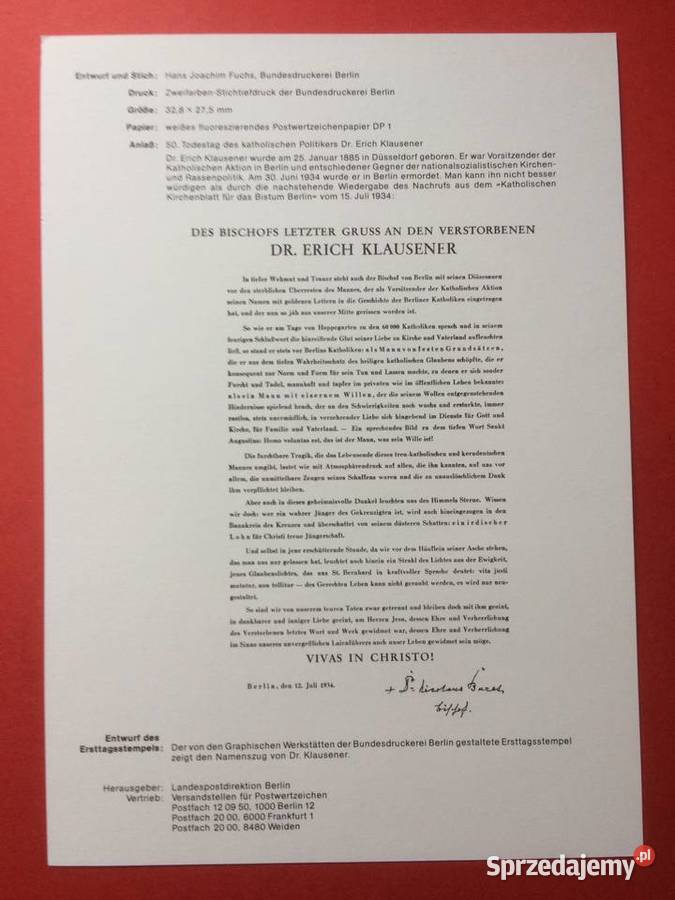 556 Niemiecki Specjalny Znaczek Pocztowy Filatelistyka zachodniopomorskie Szczecin