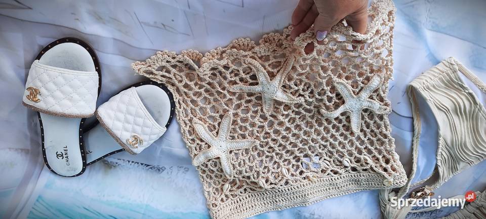 spódniczka mini narzutka na kostium szydełko Stroje kąpielowe Warszawa