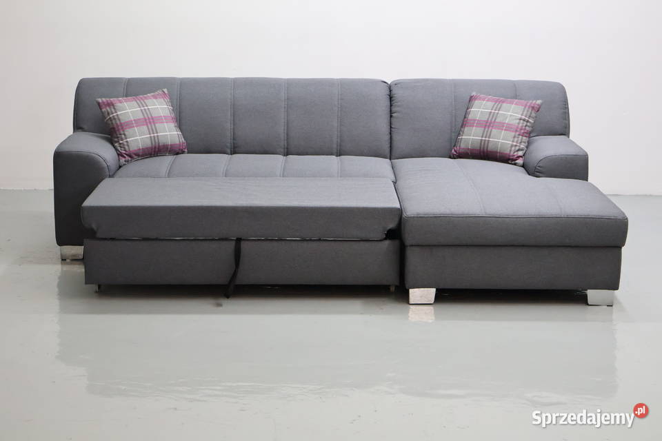 TUM Nowy popielaty narożnik z funkcją spania 75cm Poznań
