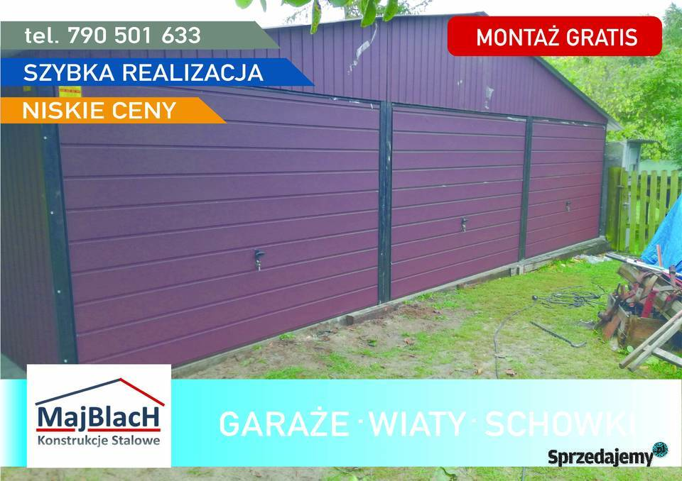 WIELOSTANOWISKOWY Garaż Blaszany WIATA Garaże blacha kujawsko-pomorskie Rypin