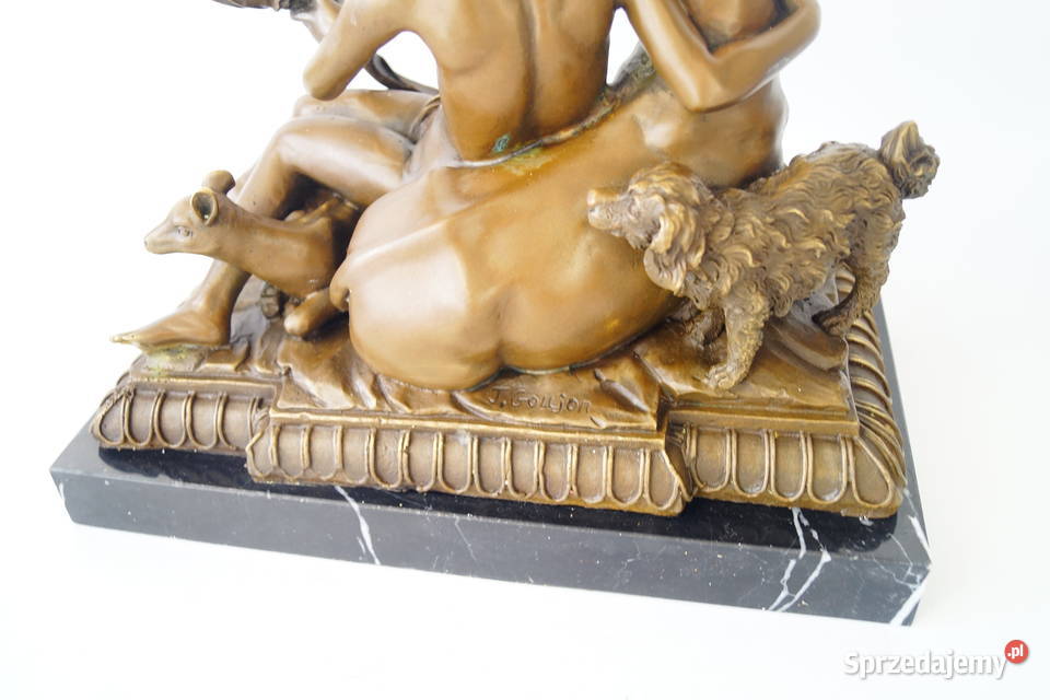 Diana z Jeleniem figura z brązu myśliwska Antyki Gizałki