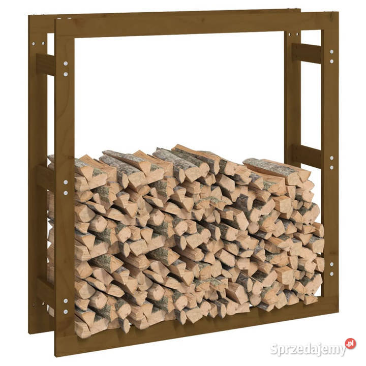 Stojak na drewno opałowe miodowy brąz 100x25x100