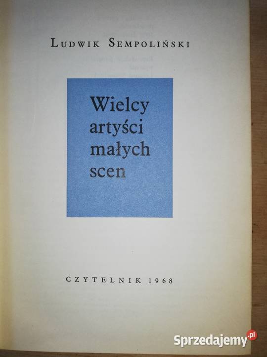 Wielcy artyści małych scen L Sempoliński Gdańsk sprzedam